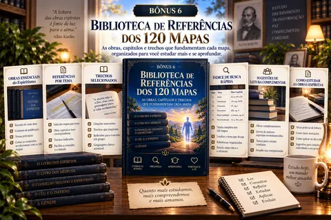 Mockup do bônus 6: Biblioteca de Referências dos 120 Mapas